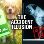 A split-screen cinematic image. On the left, a bright, cheerful price tag saying ' 15mo' with a green checkmark